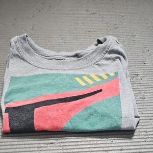 Gray Graphic T-Shirt with Colorful Design